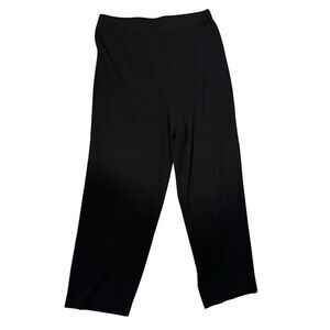 Vintage Exclusively‎ Misook Black Acrylic Black Wide Leg Pull On Dress Pants L